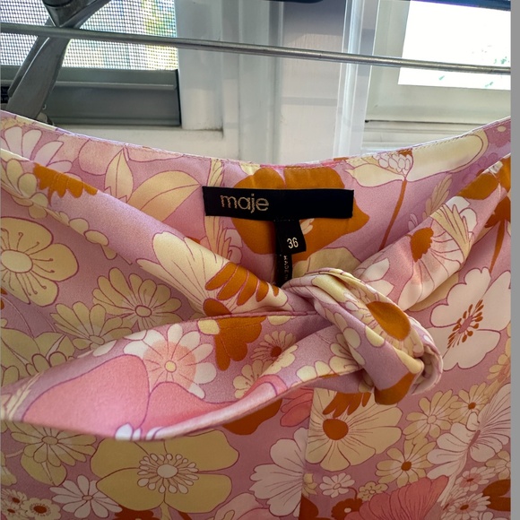 Maje SPRING SUMMER 2021 floral SILK TROUSERS - Picture 5 of 5